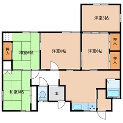 鷺山100坪の庭付き平屋（大型犬可）の物件間取画像